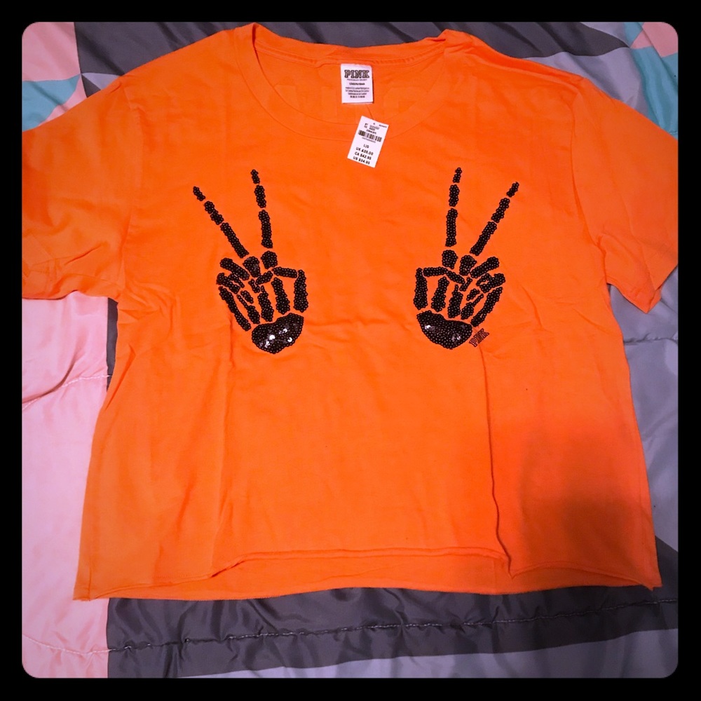 Victoria’s Secret Pink- skeleton crop top